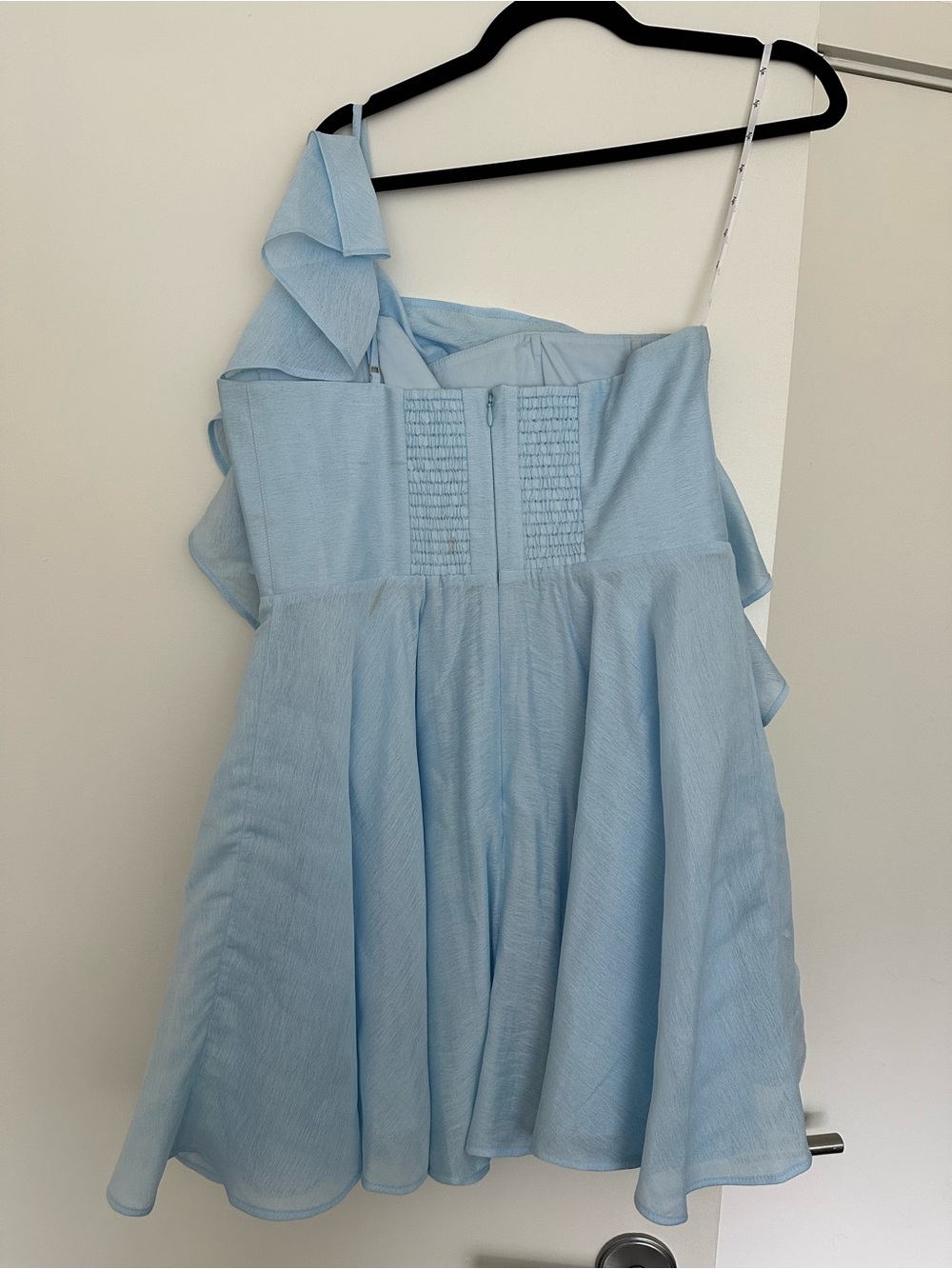 Aje Light Blue One-Shoulder Ruffle Dress - Picture 2 of 3